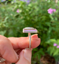 Load image into Gallery viewer, Purple and Amber Two-Stone Ring