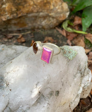 Load image into Gallery viewer, Purple and Amber Two-Stone Ring