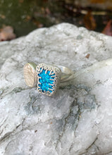 Load image into Gallery viewer, 2-Stone Ring with Silver Nugget and Bright Blue Stone