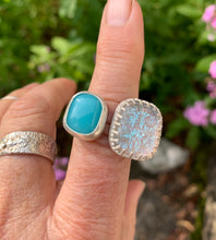Load image into Gallery viewer, Turquoise and Crystal Blue 2-Stone Ring