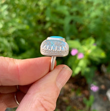 Load image into Gallery viewer, Turquoise and Crystal Blue 2-Stone Ring