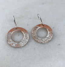 Load image into Gallery viewer, Copper and Silver Textured Earrings