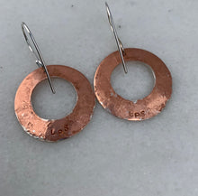 Load image into Gallery viewer, Copper and Silver Textured Earrings