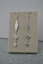Load image into Gallery viewer, Geometric Brushed Silver Dangles