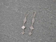 Load image into Gallery viewer, Geometric Brushed Silver Dangles