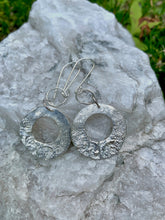 Load image into Gallery viewer, Textured Silver Hoops