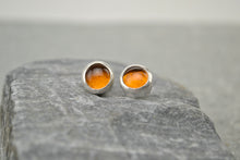 Load image into Gallery viewer, Amber Glass Stud Earrings
