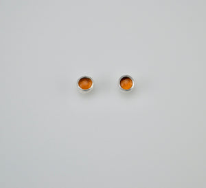 Amber Glass Stud Earrings