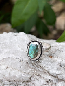 Faceted Labradorite Ring