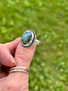 Faceted Labradorite Ring