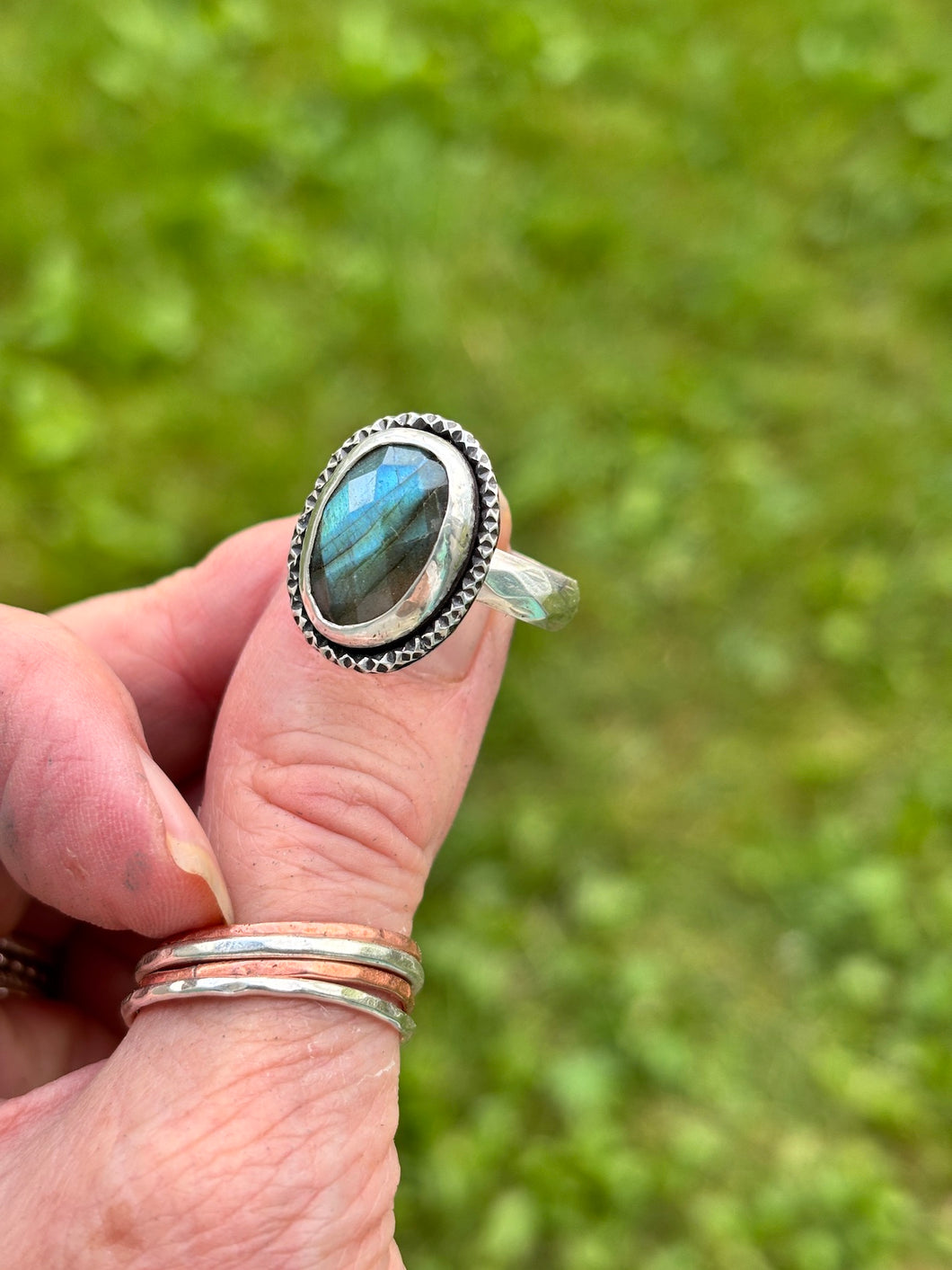 Faceted Labradorite Ring