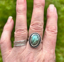 Load image into Gallery viewer, Faceted Labradorite Ring
