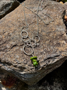 Long Necklace with Green Drop