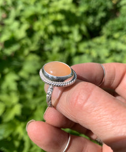 Peachy Moonstone Ring