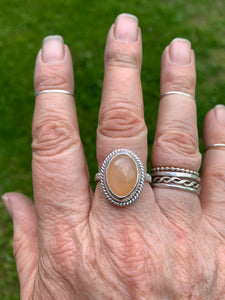 Peachy Moonstone Ring