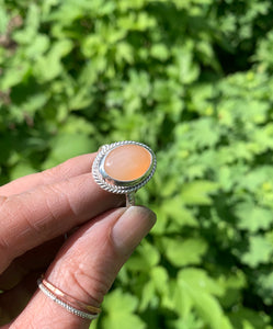 Peachy Moonstone Ring