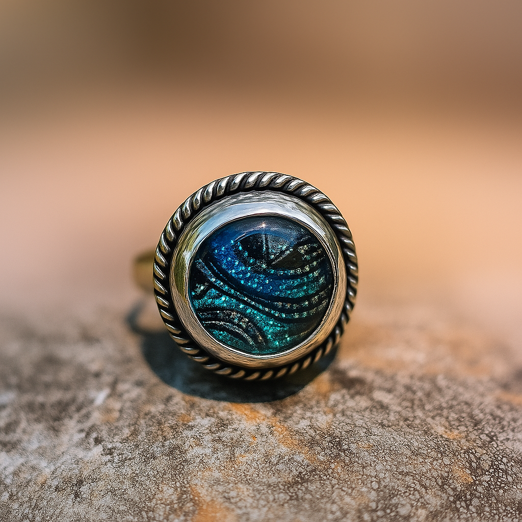 Sundials Ring on Deco Band