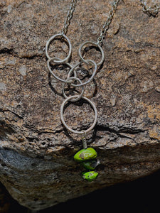 Long Necklace with Green Drop