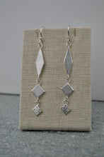 Load image into Gallery viewer, Geometric Brushed Silver Dangles
