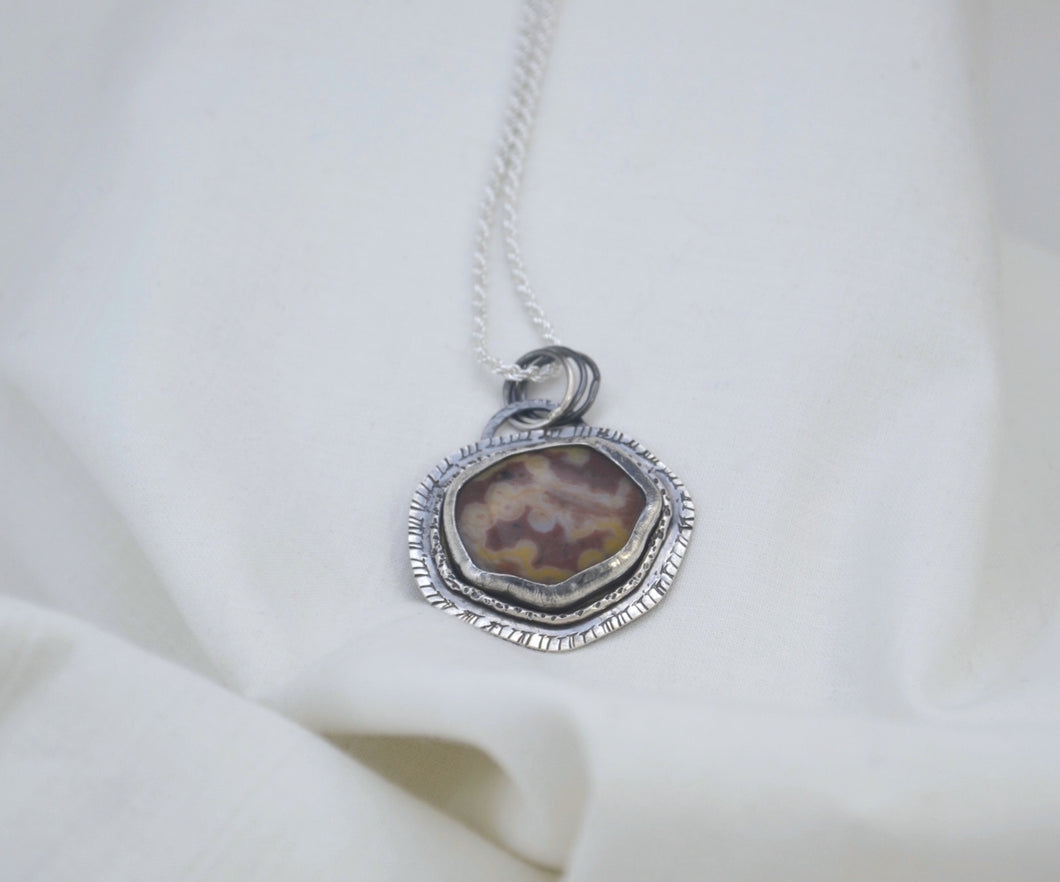 Leopard Jasper Silver Pendant Necklace