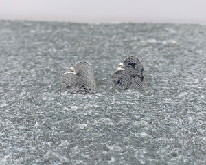 Small Hammered Heart Earrings