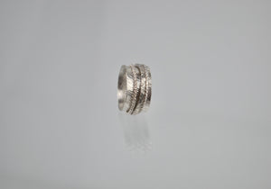 Spinner Ring with 3 Sparkling Silver Bands