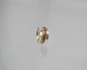 Spinner with Silver and Copper Sparkle Bands