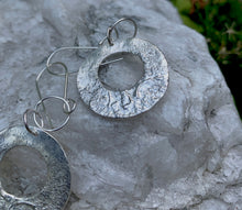 Load image into Gallery viewer, Textured Silver Hoops
