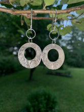 Load image into Gallery viewer, Textured Silver Hoops
