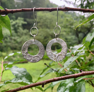 Textured Silver Hoops