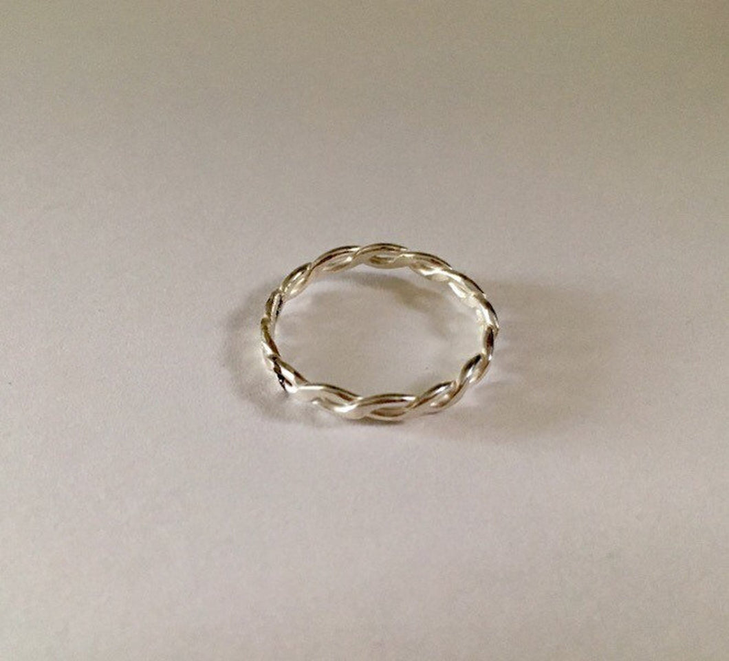 Simple Braided Silver Ring