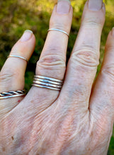 Load image into Gallery viewer, Set of 3 Slim Hammered Silver Bands
