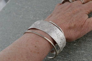 Rustic Textured Cuff Bracelet - medium/large